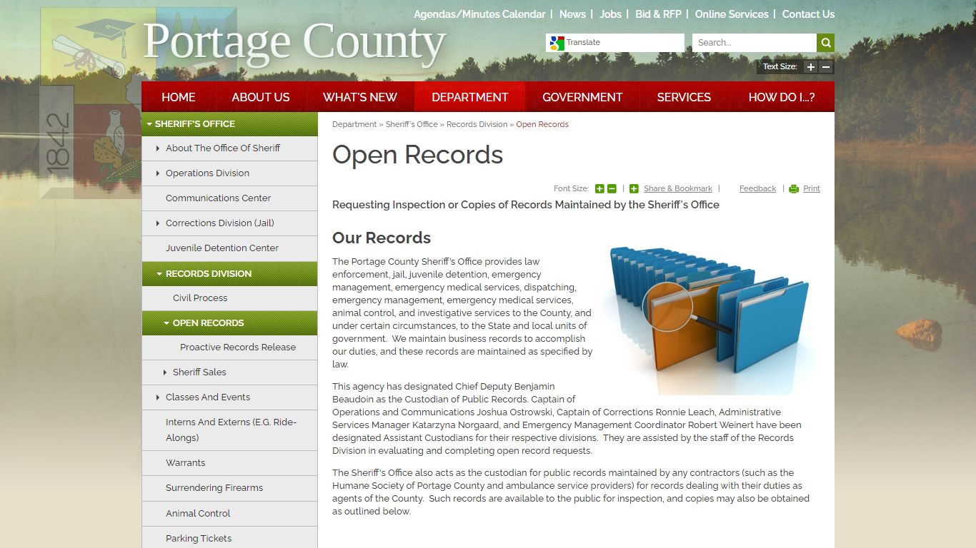 Open Records | Portage County, WI